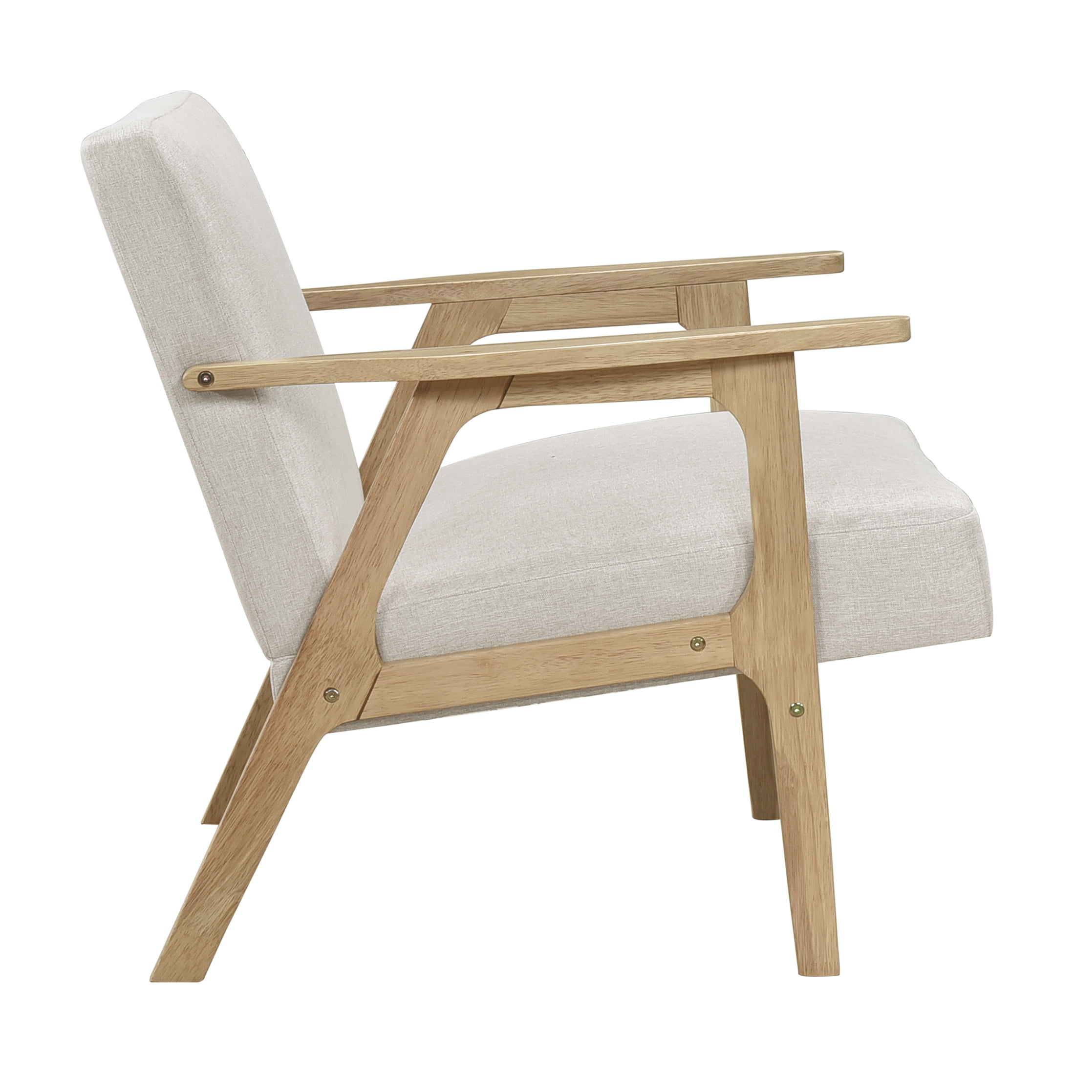 OakvillePark Harrowveil Textured Fabric Accent Chair, Beige/Natural Wood