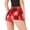 A03 Red, variant on Metallic Booty Shorts for Women High Rise Shiny Rave Dance Shorts Stretchy Slim Fit Hot Pants Yoga Workout Pole Dance Outfits