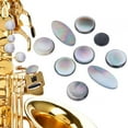 thumbnail image 4 of Juego de 9 almohadillas para botones de saxofón, color blanco y negro, accesorios para instrumentos musicales, 4 of 9