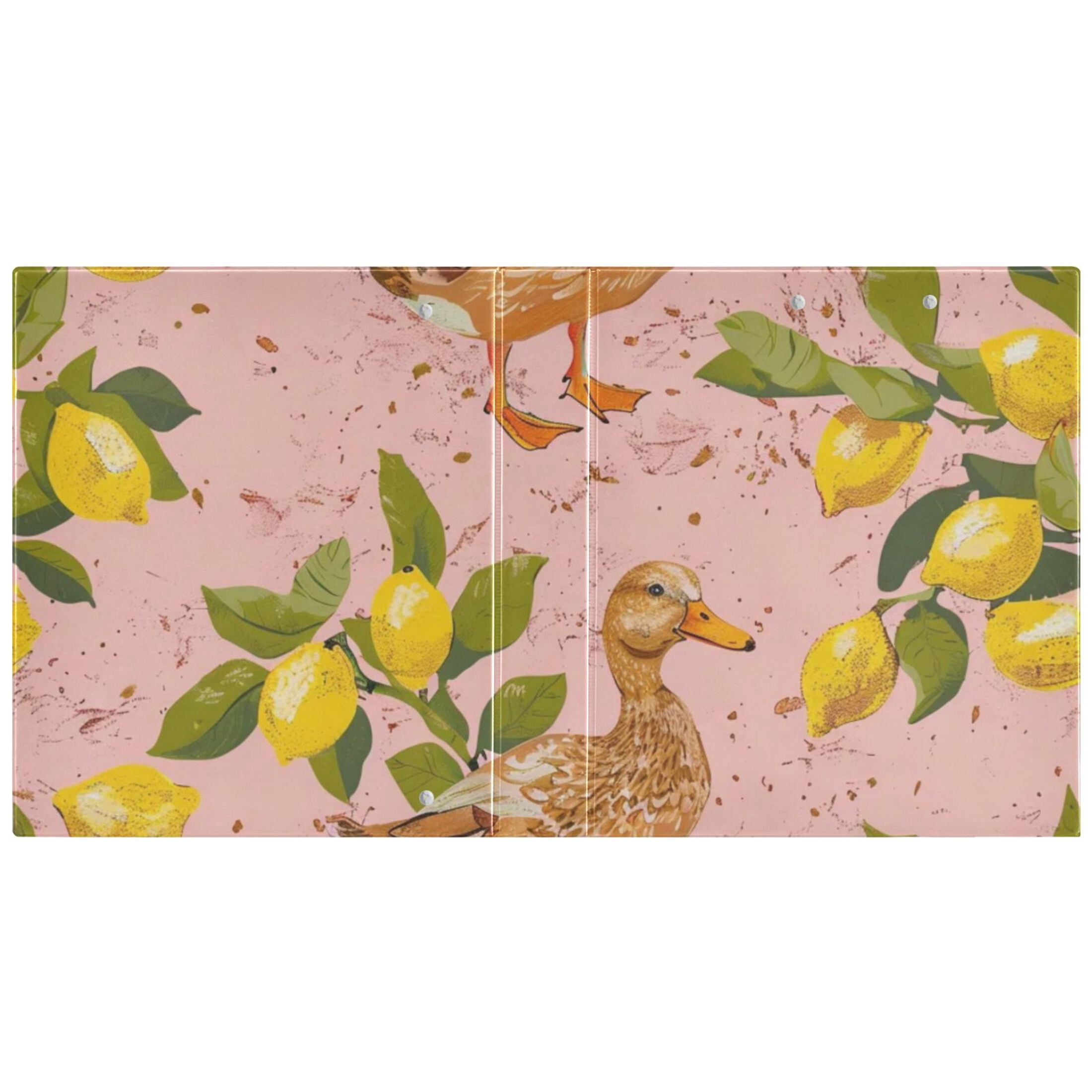 Duck with Lemon 3 Ring Binders 1.5 inch Hardcover File Folders with Interior Pockets A4 Size Organizer for School Office Hospital