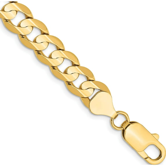 14K Yellow Gold 7.5mm Open Concave Curb Chain (9 X 7.5) Made In South Africa lcr200-9