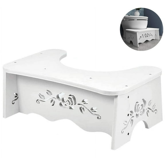 Healthy Squatting Posture Toilet Stool, Non-Slip Mat with Facilitating Defecation for Adults and Children, Detachable Wood-Plastic Composites Portable Travel Foot Stool,