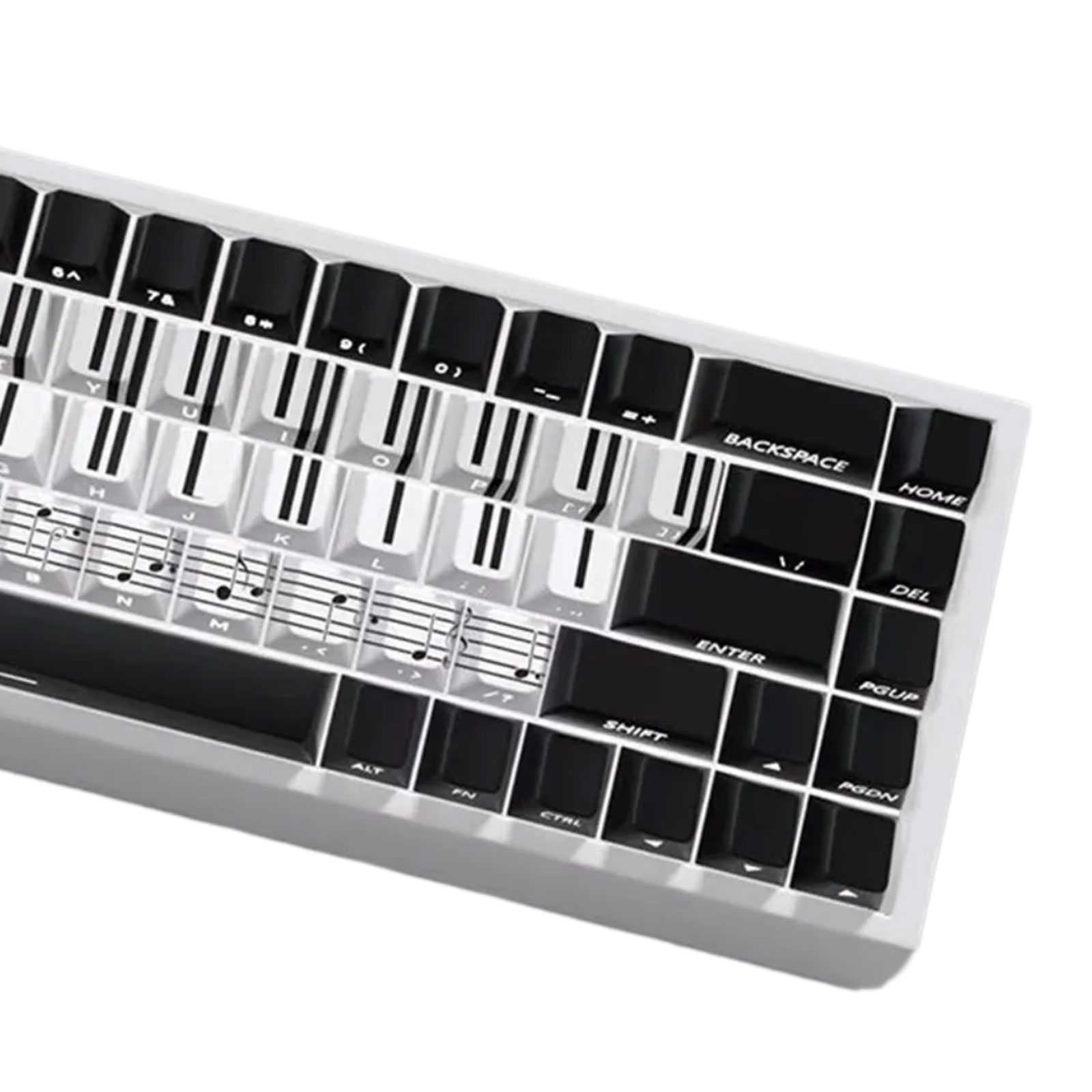 Side Print Backlit Keycaps Piano Key Theme for 68 67 65 61 60 Mechanical Keyboards 74Key Keycaps