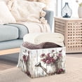 thumbnail image 5 of WOBOGO Burgundy Roses Large Collapsible Storage Box Flip Lid Fabric Decorative Organizer Container Basket with Handles 16.5×12.6×11.8in, 5 of 7