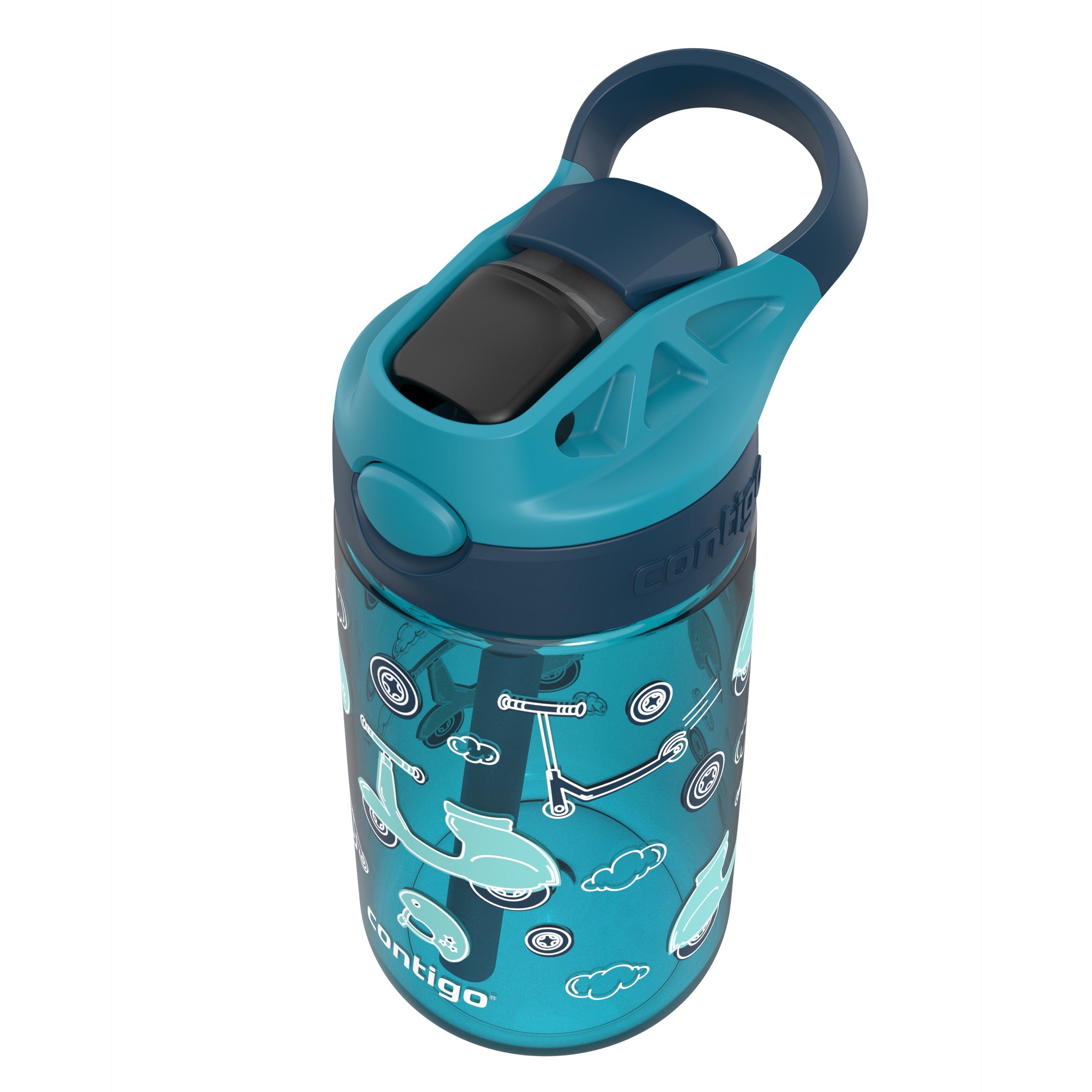 Contigo Aubrey Leak-Proof Spill-Proof Water Bottle, Blue Butterflies, 14 oz.