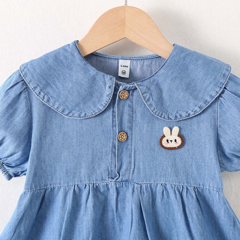 white christmas dresses Denim Short Sleeve Mini Dress - All Dresses