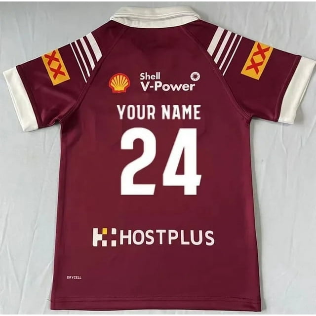 2024 QUEENSLAND MAROONS Kids Home/Away/ QLD Maroons Rugby Jersey Size 16--26 (Custom name and number )