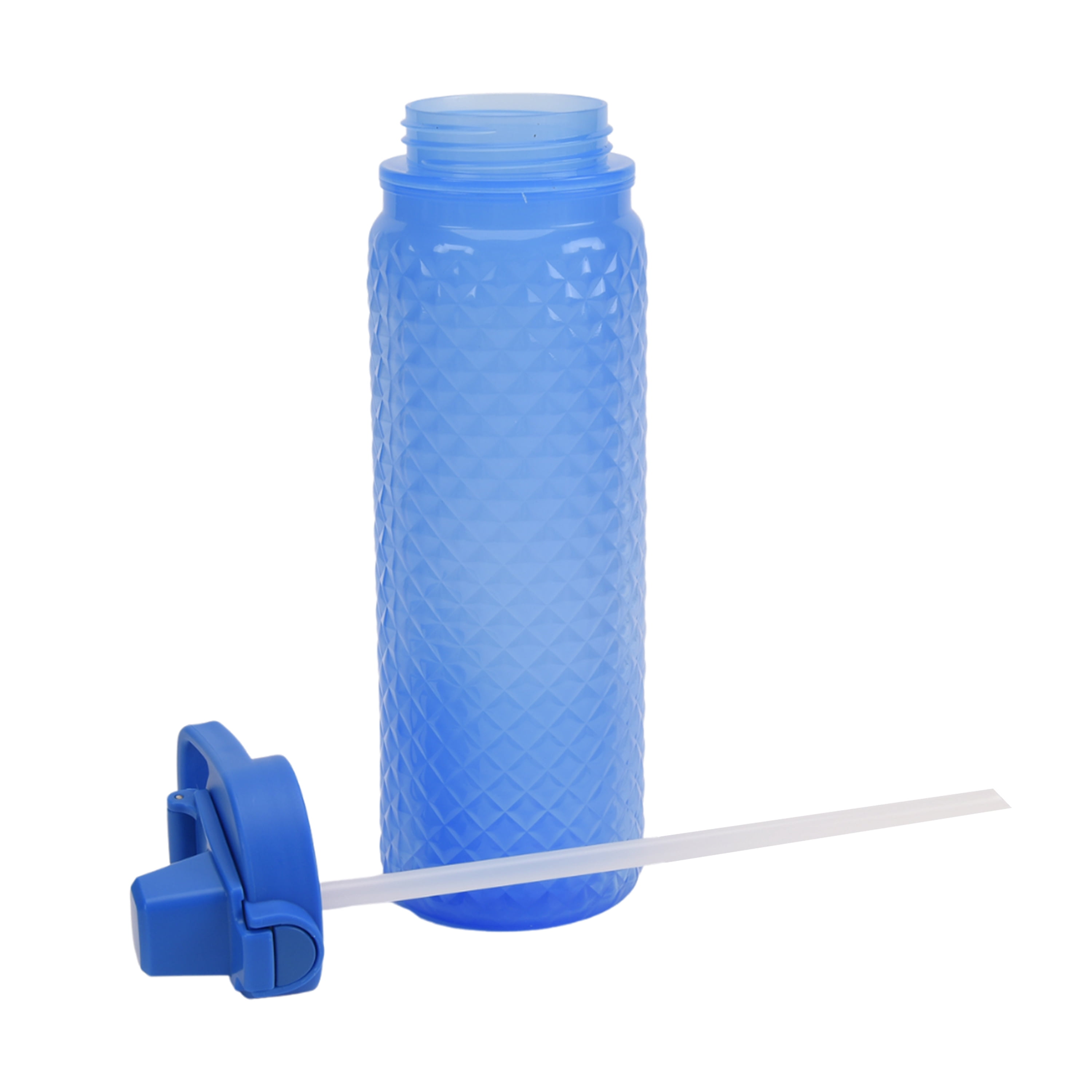 Mainstays 24-Ounce Plastic Textured Water Bottle, Blue