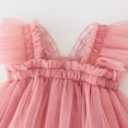 thumbnail image 5 of FAOWME Toddler Girls Fly Sleeve Butterfly With Wing Tulle Holiday Dress Dance Party Dresses Sundress Pink 12-18 Months, 5 of 7