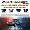 thumbnail image 2 of 2011 Honda CR-V Beam Wiper Blades Wipers w/1yr Warranty (Set of 2), 2 of 5