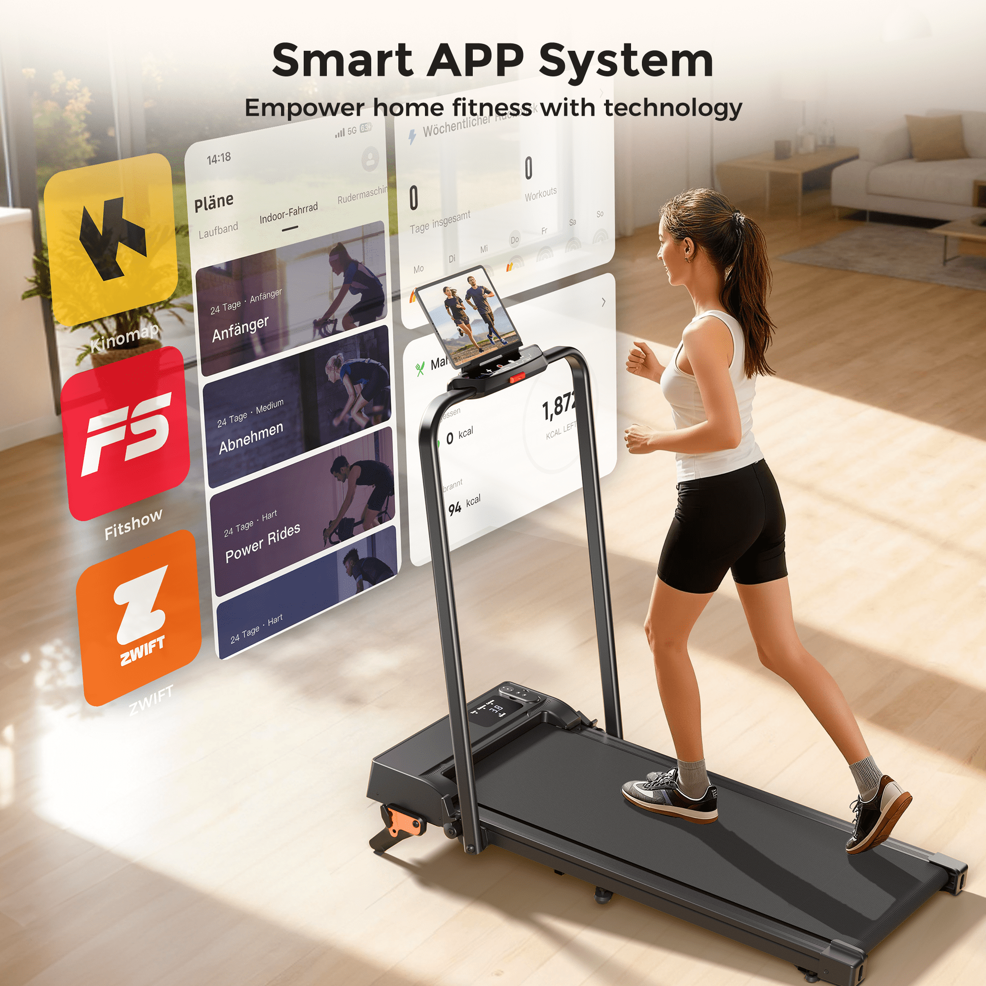 Folding Treadmill with Incline, 2 in 1 Portable Walking Pad with Handle Bar for Home and Office, 2.5 HP Quiet Walking Jogging Running Machine with Remote Control, LED Display