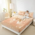 thumbnail image 4 of Feelyou Kawaii Bowknot Orange Bed Sheets, Fashion Sequin Print King Sheets, Teens Kids Girls Women Sheet Set, Microfiber Bedroom Decor, 4-Piece, 4 of 7