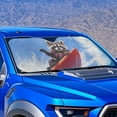 thumbnail image 2 of KUIFORTI Auto Sun Shades Front Windshield Cover Funny Raccoon Surfing Car Accessories with Collapsible Design & Full UV Blocking | Extra Large Car Window Shades for Trucks, Sedans, SUVs, 2 of 6