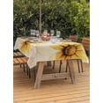 thumbnail image 4 of 52x70 Inch Outdoor Tablecloth with Umbrella Hole Zipper Rectangle Summer Sunflower Rectangular Tablecloths Outside Waterproof Bee Beige Vintage Pastoral Plants Patio Table Cover for Picnic Party, 4 of 8