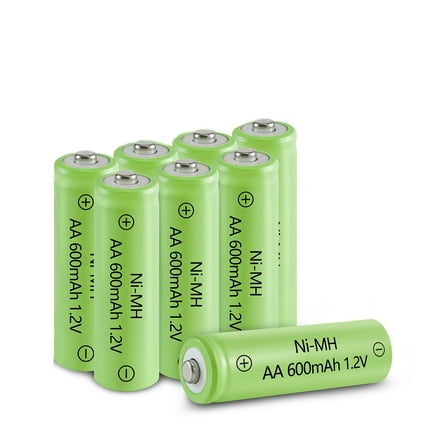 JINTION Aa Solar Light Rechargeable Batteries NIMH 600mAh 1.2Volt Double A Battery 8pack