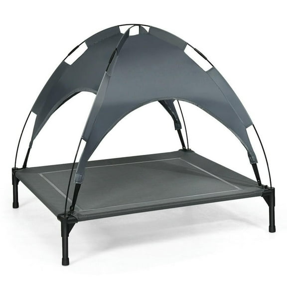 YYAo Large Dog Bed, Dog Cage Bed, Washable Dog Mat, Portable Elevated Outdoor Pet Bed with Removable Canopy Shade-36 Inch