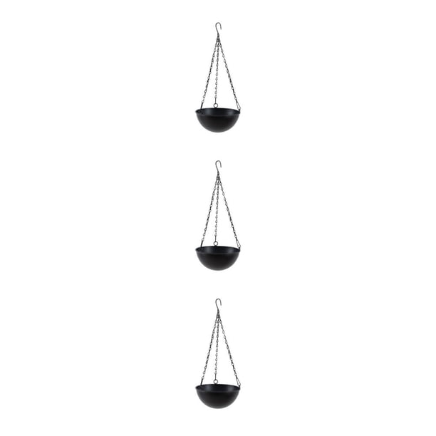 Macetas colgantes Advancent de metal para interiores y exteriores cesta de flores colgantes negro S