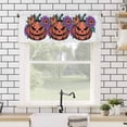 thumbnail image 4 of Halloween Valances for Windows Funny Pumpkin Flowers Rod Pocket Curtain Valance Window Treatment Short Curtains for Kitchen Living Room, 60"x18", 4 of 5