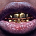 thumbnail image 4 of 2 Piezas 18k Chapado en Oro Inferior Boca Gorra Disfraz de Halloween Joyería Salvador Gorra con dientes de oro de 18k de Hip Hop, 4 of 8