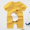 thumbnail image 2 of KPOPLK 0-24 Months Baby Girl Boy Solid Color Romper Short Sleeve Jumpsuit Soft Bodysuit One-Piece Unisex Newborn Infant Clothing Size 6-12 Months,Light Yellow, 2 of 4