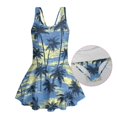 thumbnail image 6 of Uourmeti Vintage Tropical Palm Tree Print Skirted One-Piece Swim Dress for Girls - Quick Dry, Stretchy Beach & Pool Swimwear for Toddler to Teen Girls, 6 of 8