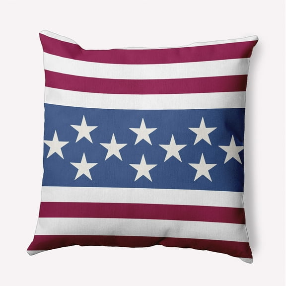 Simply Daisy 16" x 16" Stars and Bars Decorative Throw Pillow, Nautical Navy (1 count)