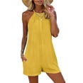 thumbnail image 2 of Utoimkio Women's Casual Halter Romper,Loose Fit Sleeveless Playsuit with Side Pockets, 2 of 9