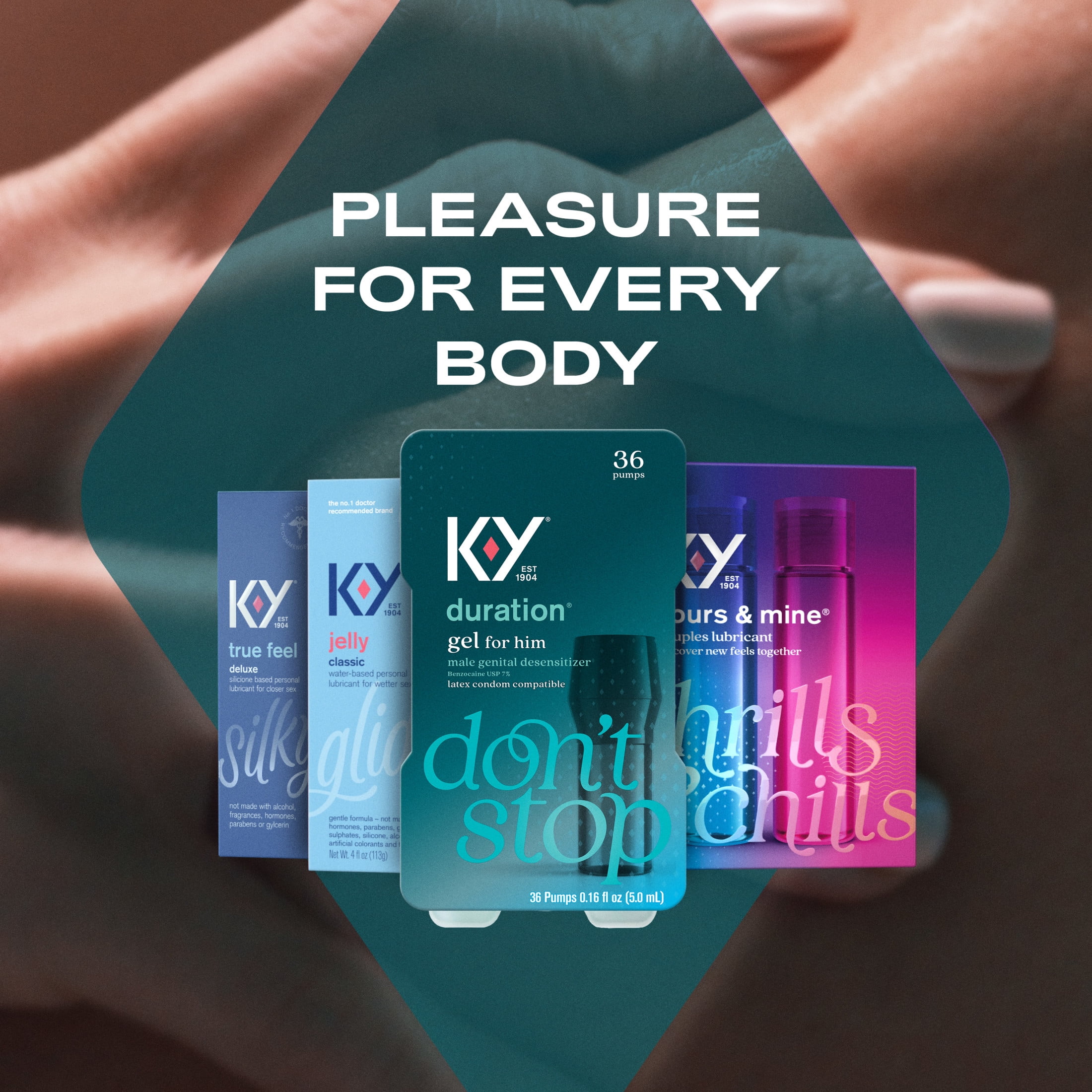 K-Y Duration Gel for Him, Personal Male Desensitizer Endurance Gel, Benzocaine Formula, For Men, Women and Couples, 0.16 FL OZ (36 Pump)