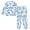 Blue Watercolor Floral Leaves, variant on Fluffy Pajamas Set Fuzzy Winter Warm Pj Sets Pullover Tops and Long Pants Shamrock Leaves X-Small