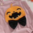 thumbnail image 4 of Okbabeha My First Halloween Baby Girl Boy Outfit Cute Pumpkin Romper Onesie Corduroy Overalls Halloween Baby Clothes, 4 of 7