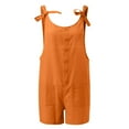 thumbnail image 3 of LUOGENLI Girls Jumpsuits Girls Summer Sleeveless Casual Romper Spaghetti Strap Shorts Jumpsuit with Pockets Girls Rompers Size 6-7 3 Pack Rompers for Girls Size 14-16 Orange 7-8 Years, 3 of 5