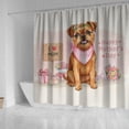 thumbnail image 4 of Happy Mother's Day Brussels Griffon Love Dog Mom Heart Flower Shower Curtain Griff Dog Lover Waterproof Bathroom Bathtub Curtain - 12004, 4 of 5
