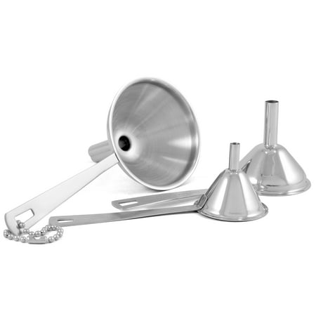 RSVP Endurance 18/8 Stainless Steel Mini Funnel, Set of 3