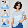 thumbnail image 4 of Ropa deportiva y fitness de alta gama para mujer, de manga corta, ligera, transpirable, para pilates, yoga, primavera y verano, 4 of 4