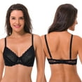 thumbnail image 3 of Curve Muse Semi-Sheer Balconette Underwire Lace Bra and Scalloped Hems (2 Pack)-White,Black-42C, 3 of 6