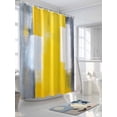 thumbnail image 3 of Gray Yellow White Geometric Shower Curtain, Gradient Abstract Mottled Paint Texture Waterproof Shower Curtain Set with 12 Hooks Lightweight Washable Fabric Shower Curtains for Bathroom 60x72 Inches, 3 of 6