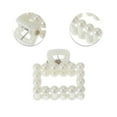 thumbnail image 5 of Unique Bargains Women Fashion Pearl Mini Hair Clip Pearl Oval Hairdo Clips 6 Pcs Pearl Hollow Large Square, 5 of 5