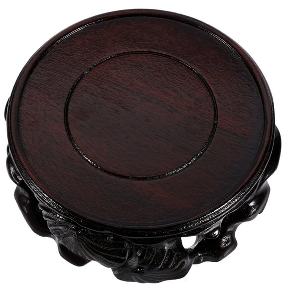 PBPBOX Vase Stands Indoor Wooden Base Dark Brown 1Pcs