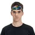 thumbnail image 2 of Daiia Colorful Flowers printed Men's Performance Headband,Sports Headbands,Moisture Wicking Workout Headband, 2 of 9