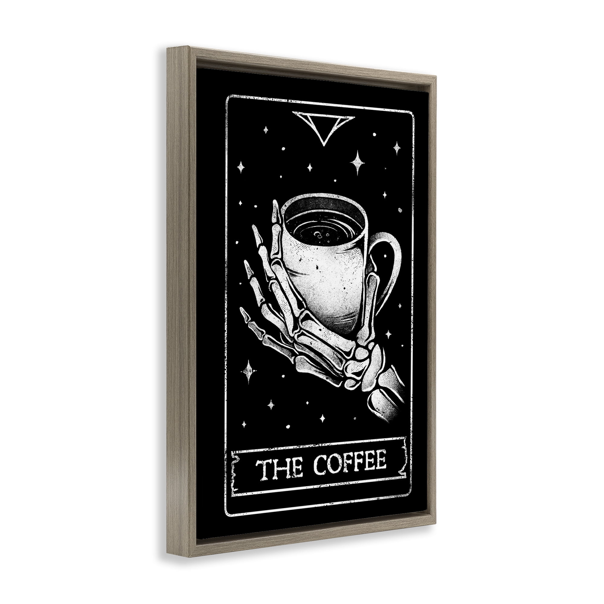 Stupell Industries The Coffee Tarot Card Brown Framed Floater Canvas Wall Art, design by EduEly Designs