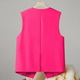 thumbnail image 5 of MPWEGNP Women's Solid Color Sleeveless Autumn And Winter Vest Small Waistcoat Suit Waistcoat Hot Pink S, 5 of 6