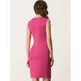 thumbnail image 3 of Vestido tubo sin mangas para mujer cuello barco casual vestidos de oficina Rosa caliente M, 3 of 6