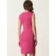 thumbnail image 3 of Vestido tubo sin mangas para mujer cuello barco casual vestidos de oficina Rosa caliente XL, 3 of 6