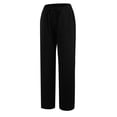 thumbnail image 5 of Cutuoiiu Womens Casual Solid Color Wide Leg Pants with Drawstring Waist and Pockets for Beach and Vacation Gift, 5 of 9