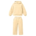 thumbnail image 4 of Vdoaml Girls Hooded Sweatshirt 2 Piece Outfit Children Long Sleeve Hoodie Sweatpants Set Teen Casual Fall Sweatsuit 5-6 Years Yellow, 4 of 4