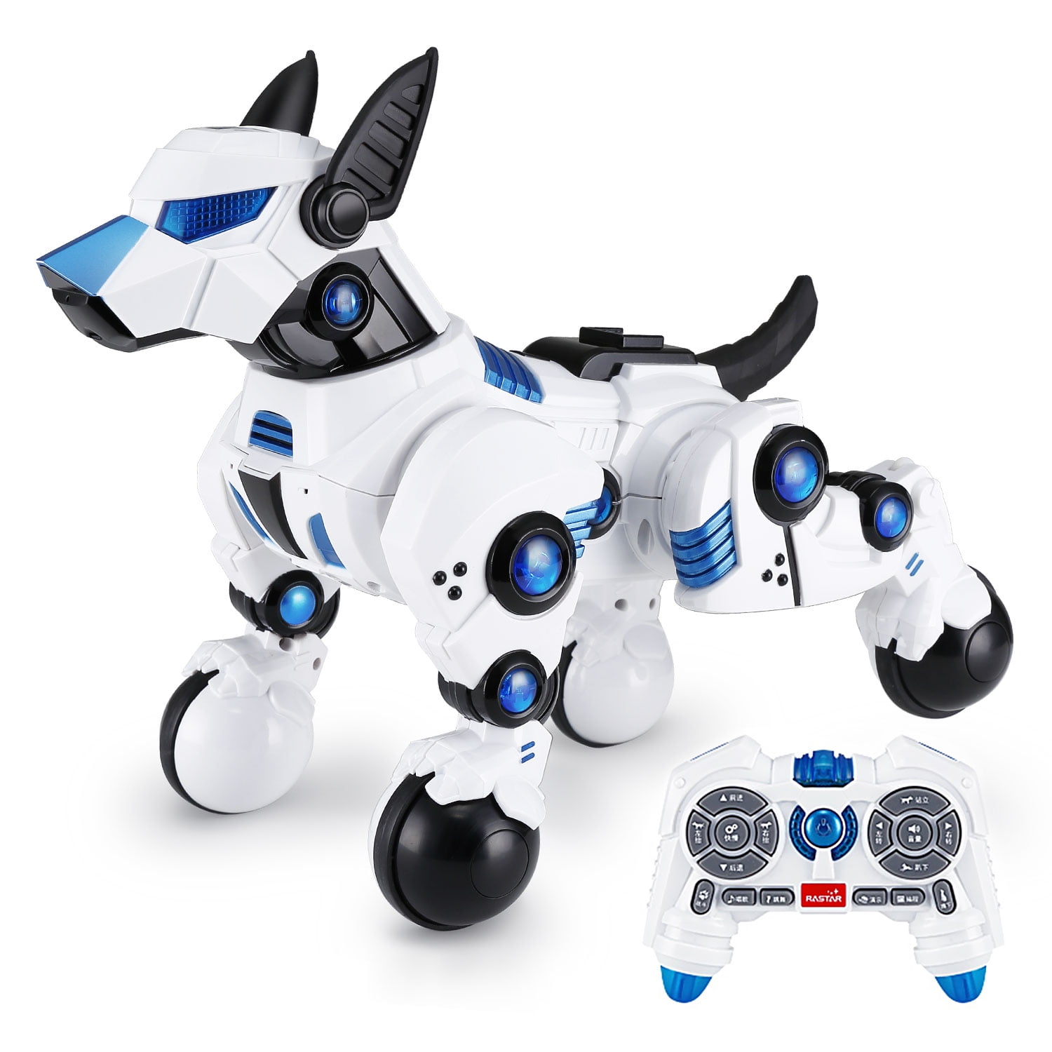 Intelligent Robot Dog with Remote control Kids, USB charger, Dancing Demo - White - Walmart.com