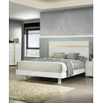 thumbnail image 3 of Contemporary 1pc Queen Size Bed w Underbed LED Platform Bedframe Bedroom Furniture Acrylic Trim White Color, 3 of 8