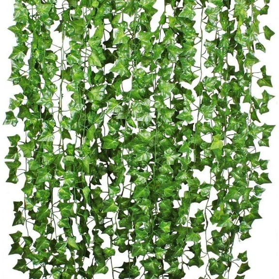 Morttic 84Feet 12 Strands Artificial Flowers Greenery Fake Hanging Vine Plants Leaf Garland Hanging for Wedding Party Garden Outdoor Office Wall Decoration