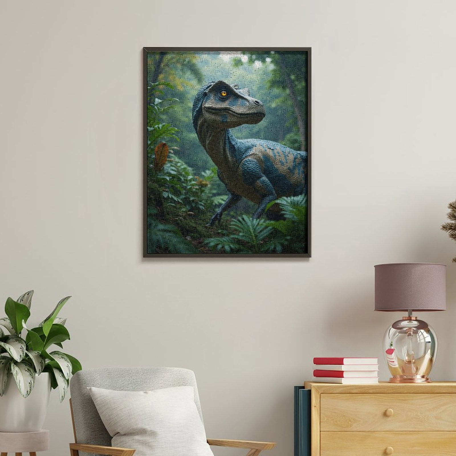 Paint by Numbers Kit for Adults, Dinosaur Jungle Adventure Scene Paint by Numbers, Easy Paint by Numbers Kit for Adults Beginner, DIY Adult Paint by Number Kits on Canvas, Home Decor