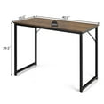 thumbnail image 4 of Giantex 40” Home Office Computer Desk, Modern Simple Writing Study Desk, Metal Frame Gaming Desk, Laptop PC Workstation, Rustic Brown, 4 of 8